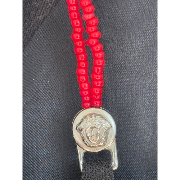 Vintage Versace Couture Beaded Strap Little Black Dress Designer Mini Dress - Picture 6 of 11